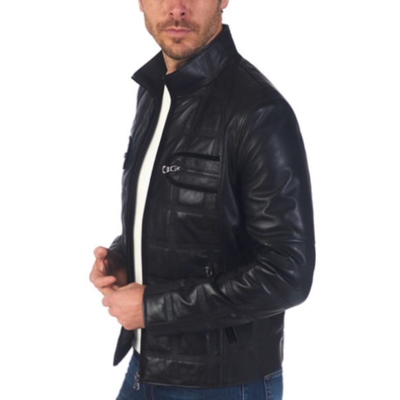 Mens Black Leather Jacket - Picture 4 of 4